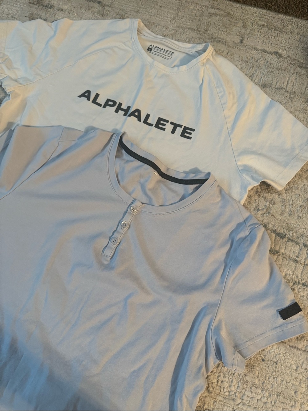 Alphalete White Logo Tee and Light Gray bundle